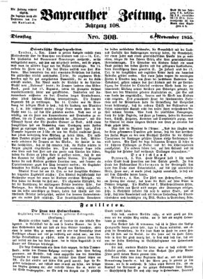 Bayreuther Zeitung Dienstag 6. November 1855