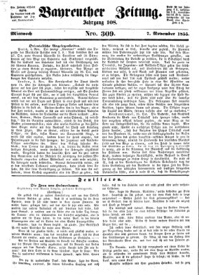 Bayreuther Zeitung Mittwoch 7. November 1855