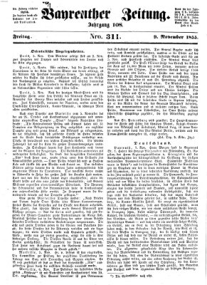 Bayreuther Zeitung Freitag 9. November 1855