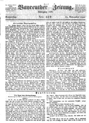 Bayreuther Zeitung Donnerstag 15. November 1855