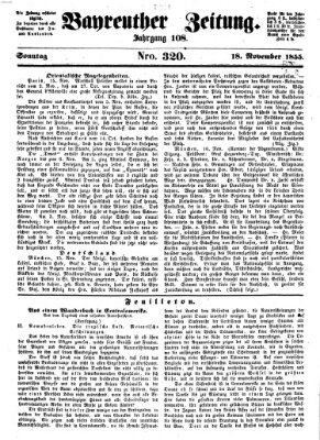 Bayreuther Zeitung Sonntag 18. November 1855