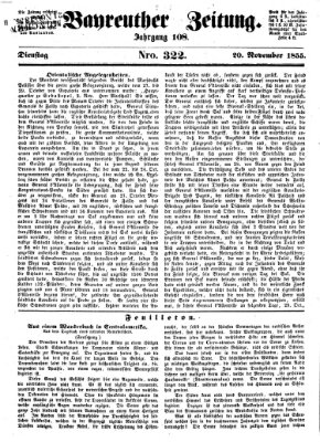 Bayreuther Zeitung Dienstag 20. November 1855