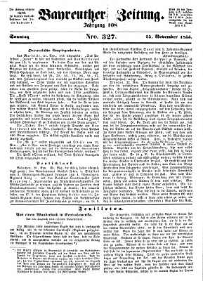 Bayreuther Zeitung Sonntag 25. November 1855