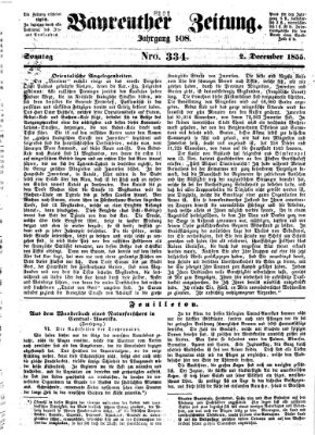 Bayreuther Zeitung Sonntag 2. Dezember 1855