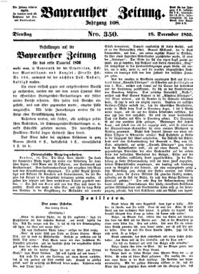 Bayreuther Zeitung Dienstag 18. Dezember 1855