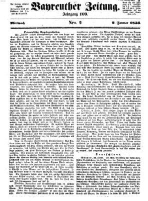 Bayreuther Zeitung Mittwoch 2. Januar 1856