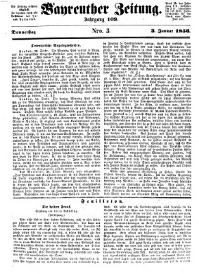 Bayreuther Zeitung Donnerstag 3. Januar 1856