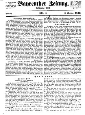 Bayreuther Zeitung Freitag 4. Januar 1856