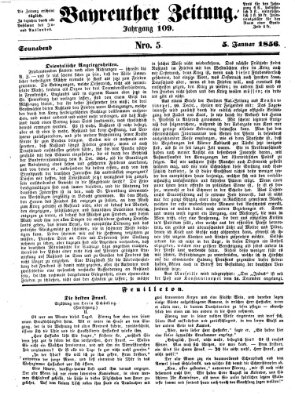 Bayreuther Zeitung Samstag 5. Januar 1856