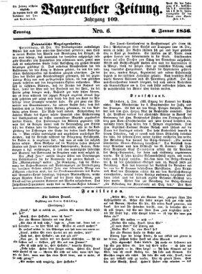 Bayreuther Zeitung Sonntag 6. Januar 1856