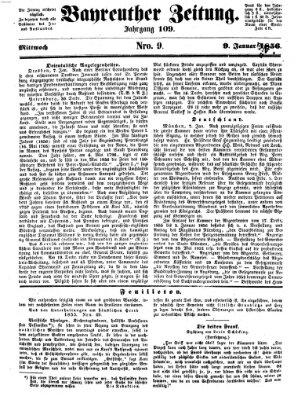 Bayreuther Zeitung Mittwoch 9. Januar 1856