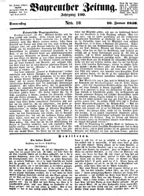 Bayreuther Zeitung Donnerstag 10. Januar 1856