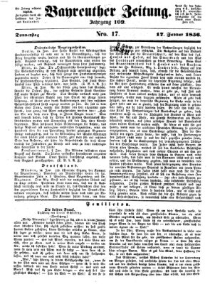 Bayreuther Zeitung Donnerstag 17. Januar 1856