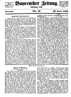 Bayreuther Zeitung Samstag 26. Januar 1856