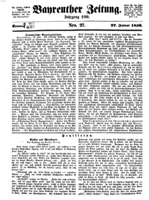 Bayreuther Zeitung Sonntag 27. Januar 1856