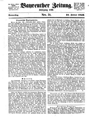 Bayreuther Zeitung Donnerstag 31. Januar 1856