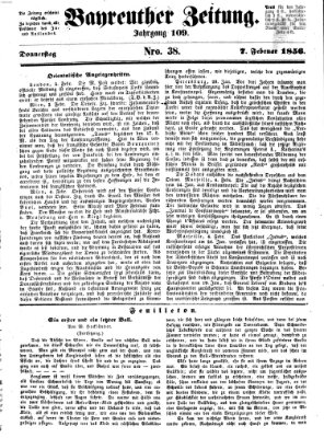 Bayreuther Zeitung Donnerstag 7. Februar 1856