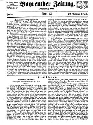 Bayreuther Zeitung Freitag 22. Februar 1856