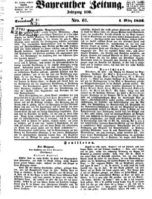 Bayreuther Zeitung Samstag 1. März 1856