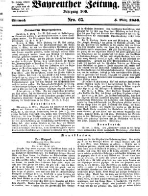 Bayreuther Zeitung Mittwoch 5. März 1856