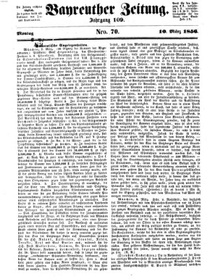 Bayreuther Zeitung Montag 10. März 1856