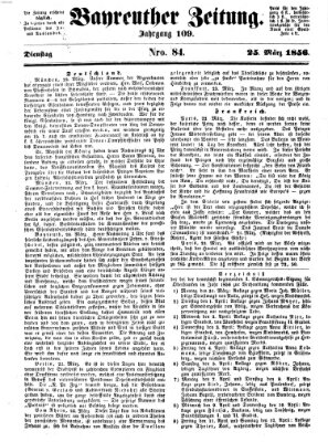 Bayreuther Zeitung Dienstag 25. März 1856