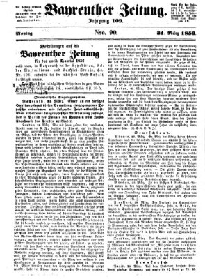 Bayreuther Zeitung Montag 31. März 1856