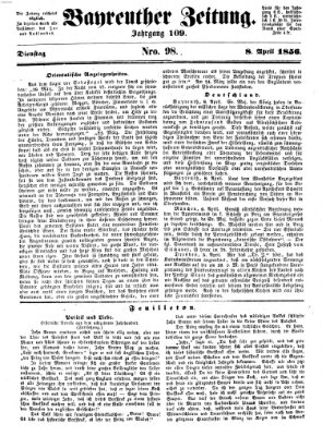 Bayreuther Zeitung Dienstag 8. April 1856