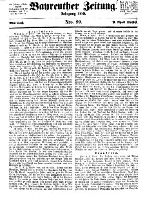 Bayreuther Zeitung Mittwoch 9. April 1856