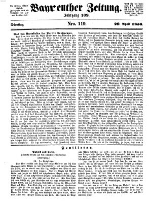 Bayreuther Zeitung Dienstag 29. April 1856