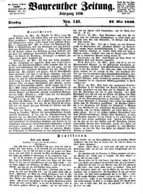 Bayreuther Zeitung Dienstag 27. Mai 1856