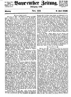 Bayreuther Zeitung Montag 2. Juni 1856