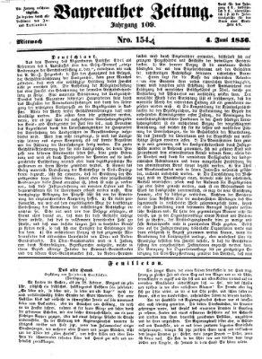 Bayreuther Zeitung Mittwoch 4. Juni 1856