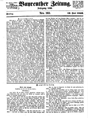 Bayreuther Zeitung Freitag 13. Juni 1856