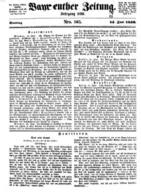 Bayreuther Zeitung Sonntag 15. Juni 1856