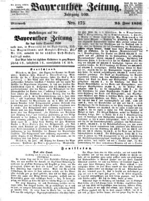 Bayreuther Zeitung Mittwoch 25. Juni 1856