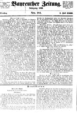 Bayreuther Zeitung Dienstag 1. Juli 1856