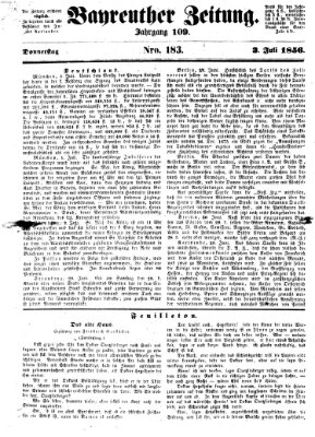 Bayreuther Zeitung Donnerstag 3. Juli 1856