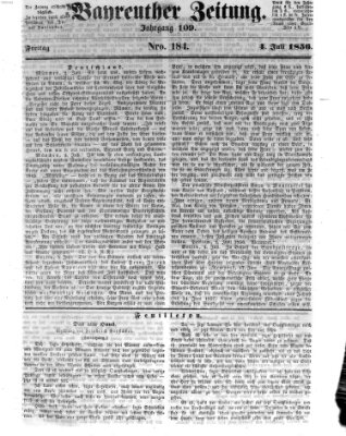 Bayreuther Zeitung Freitag 4. Juli 1856