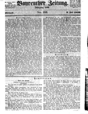 Bayreuther Zeitung Mittwoch 9. Juli 1856