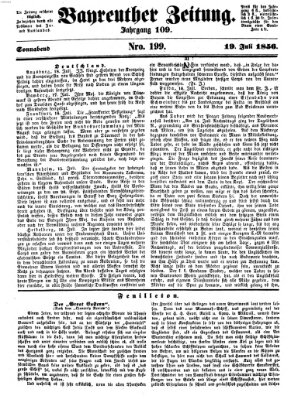 Bayreuther Zeitung Samstag 19. Juli 1856