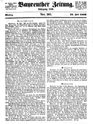 Bayreuther Zeitung Montag 21. Juli 1856