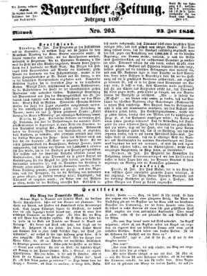 Bayreuther Zeitung Mittwoch 23. Juli 1856