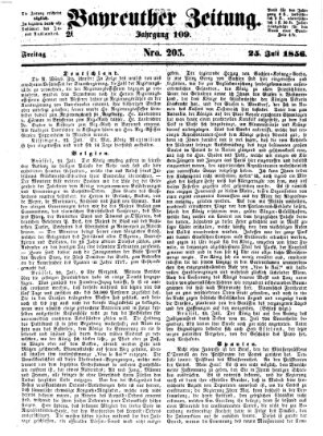 Bayreuther Zeitung Freitag 25. Juli 1856