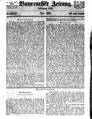 Bayreuther Zeitung Samstag 26. Juli 1856