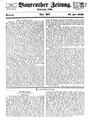 Bayreuther Zeitung Sonntag 27. Juli 1856