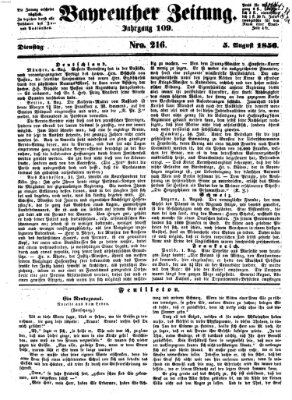 Bayreuther Zeitung Dienstag 5. August 1856