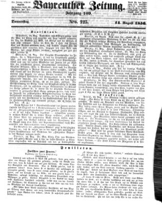 Bayreuther Zeitung Donnerstag 14. August 1856