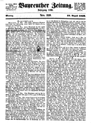 Bayreuther Zeitung Montag 18. August 1856