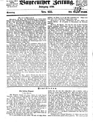 Bayreuther Zeitung Sonntag 24. August 1856